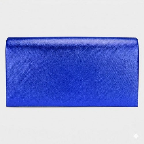 Metallic Clutch Bag in Royal Blue