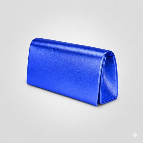 Metallic Clutch Bag in Royal Blue