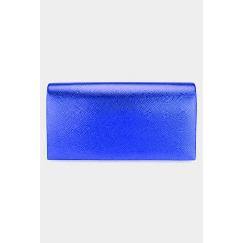 EB6173 Metallic Clutch Bag in Royal Blue