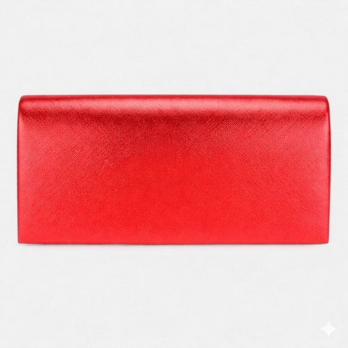 Metallic Clutch Bag in Red