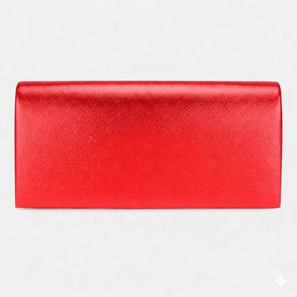 Metallic Clutch Bag in Red