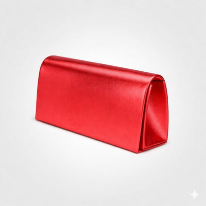 Metallic Clutch Bag in Red