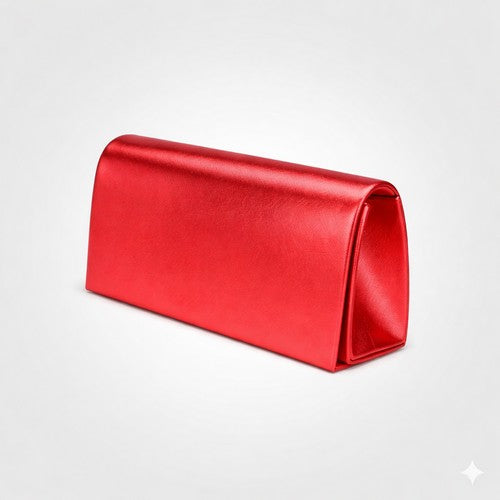 Metallic Clutch Bag in Red