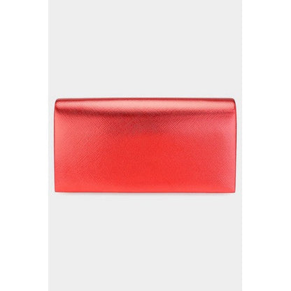 EB6173 Metallic Clutch Bag in Red