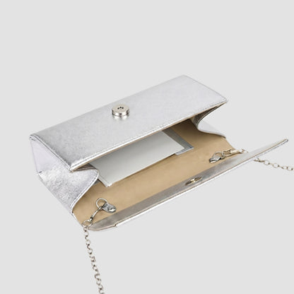 Metallic Clutch Bag in Silver