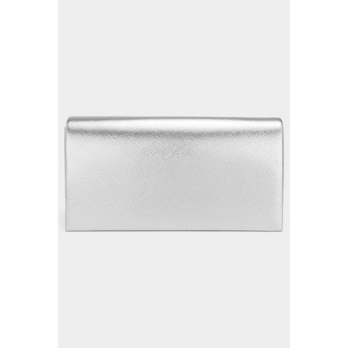 EB6173 Metallic Clutch Bag in Silver