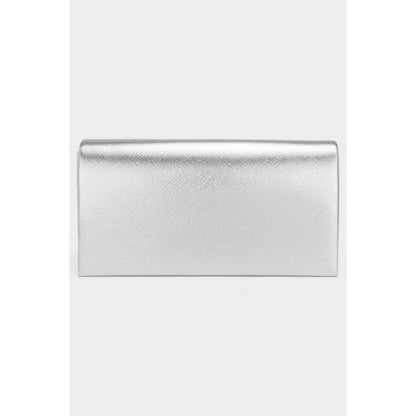 EB6173 Metallic Clutch Bag in Silver