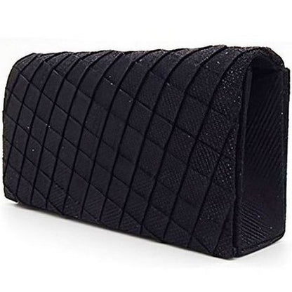 Quilted Sparkly Clutch in Black