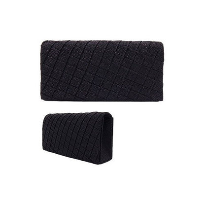 Quilted Sparkly Clutch in Black