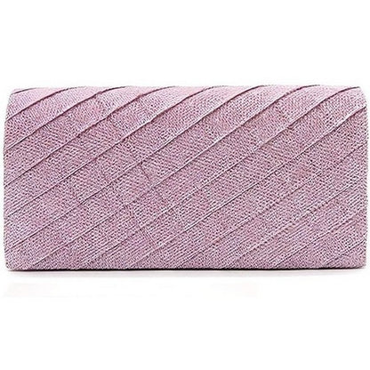 Quilted Rhinestone Clutch in Pink