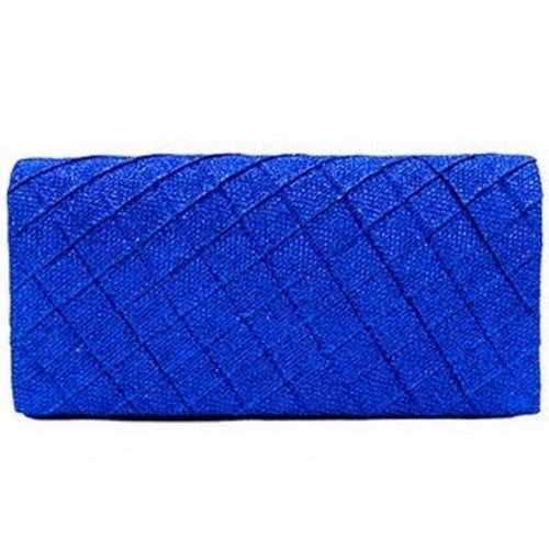 Quilted Sparkly Clutch in Royal Blue