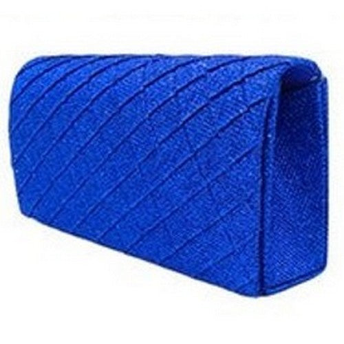 Quilted Sparkly Clutch in Royal Blue