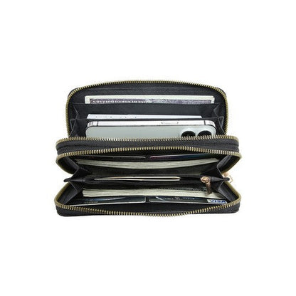 Double Zip Wristlet Purse in Black