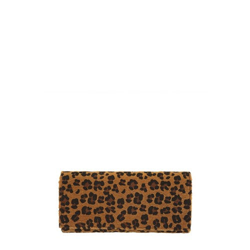 2425 Leopard Print Clutch Bag in Brown