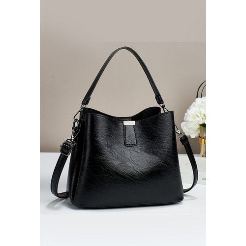 U-233 Bucket Shoulder Bag in Black