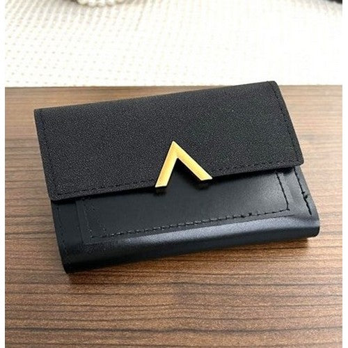 U-277 Badge Trifold Compact Wallet in Black