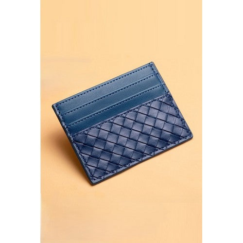 U-811 Weave Card Holder Wallet in Blue