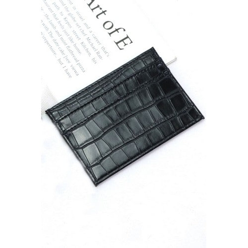 U-812 Alligator Card Holder Wallet in Black