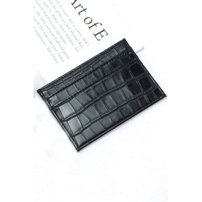 U-812 Alligator Card Holder Wallet in Black