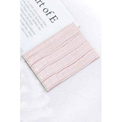 U-812 Alligator Card Holder Wallet in Pink