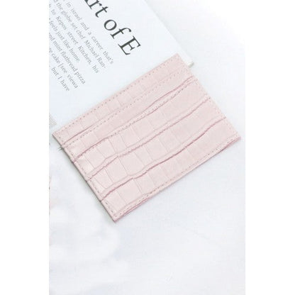 U-812 Alligator Card Holder Wallet in Pink