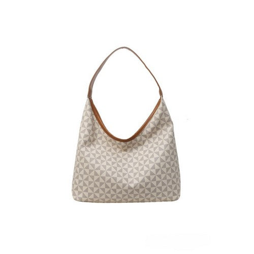 U-824 Boheme Monogram Shoulder Tote Bag in Neutral