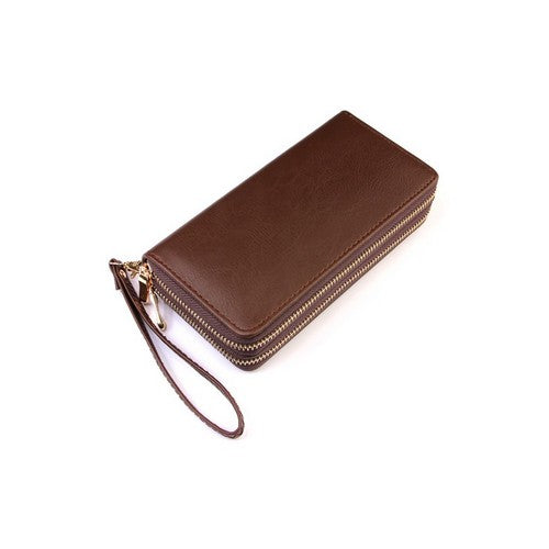 HDG2000 Double Zip Purse in Brown