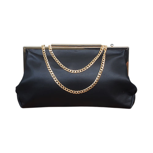 Jumbo Snap Close Purse Clutch in Black