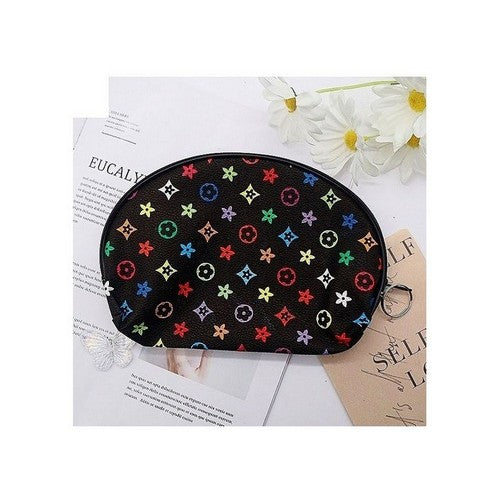 ACW1049 Monogram Colorful Makeup Bag in Black