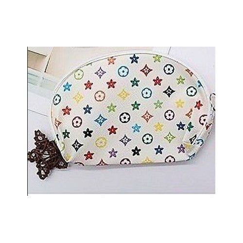ACW1049 Monogram Colorful Makeup Bag in White