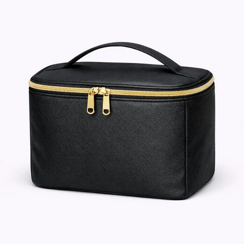 Sassy + Chic Large Zip Makeup Bag in Black