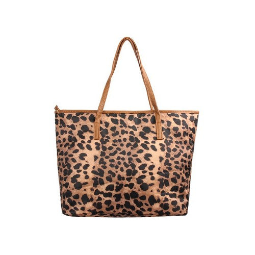 Leopard Print Shoulder Bag in Brown