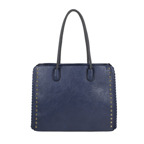 5106 Stud Shoulder Bag in Blue