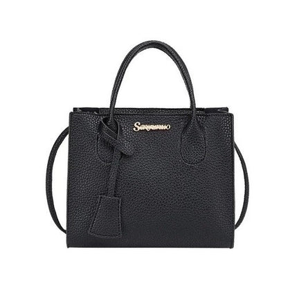 Pebbled Leather Mini Tote in Black