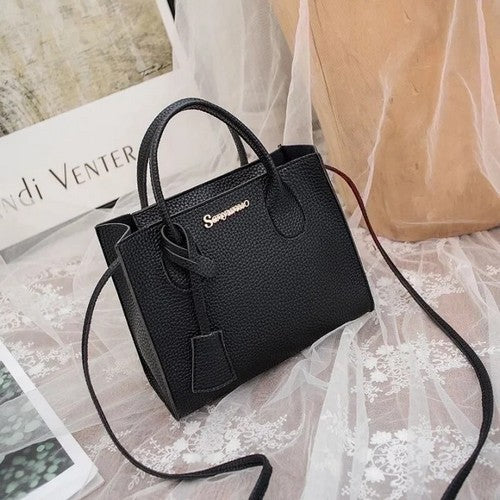 332925 Pebbled Leather Mini Tote in Black