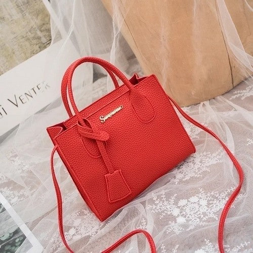 332923 Pebbled Leather Mini Tote in Red
