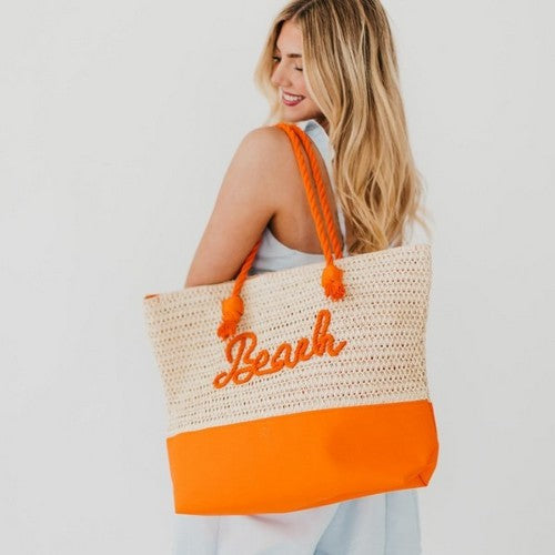 SP-PRI20250402969813 Beach Straw Beach Bag in Orange