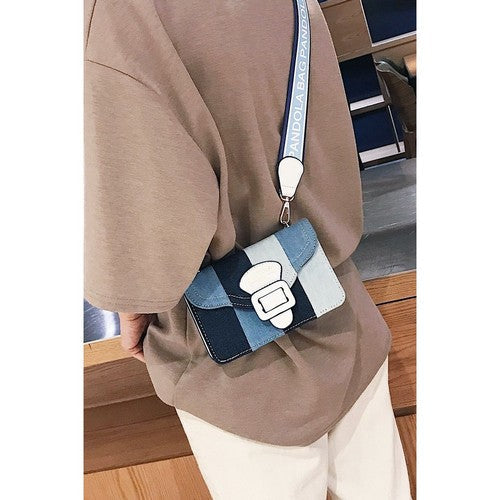 Patchwork Denim Clutch Side Bag