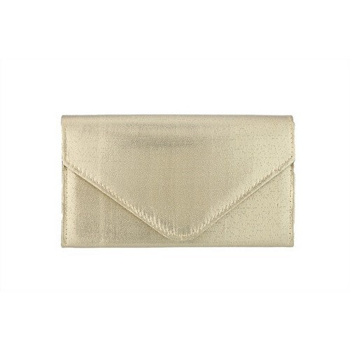 HBG105273 Satin Envelope Clutch in Gold