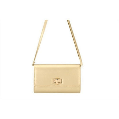Twist Lock Envelope Box Clutch in Gold