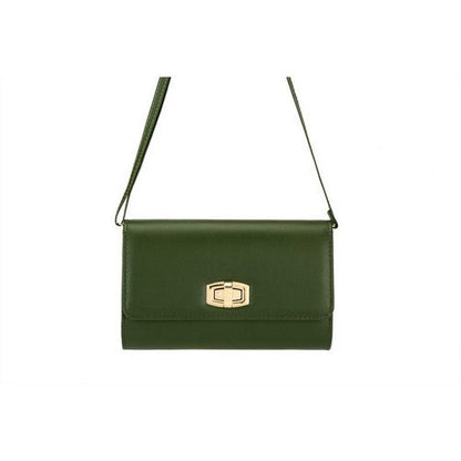 Twist Lock Envelope Box Clutch in Green