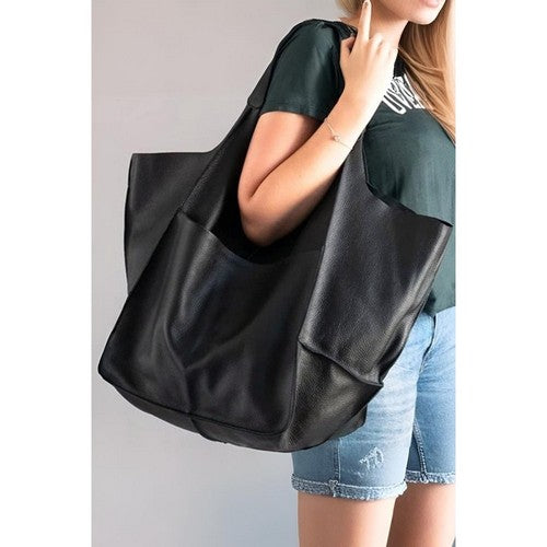 U-182 Oversize Slouch Bag in Black