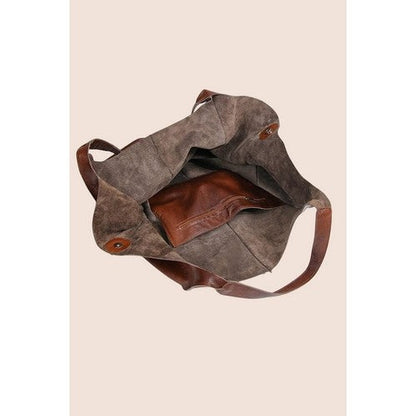 Vegan Leather Oversize Slouch Bag in Camel