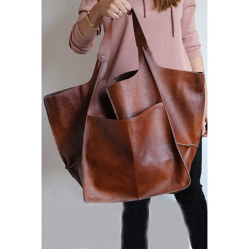 U-182 Oversize Slouch Bag in Camel