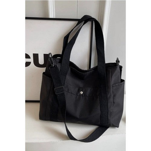 U-195 Durable Nylon Lightweight Tote Bag in Black