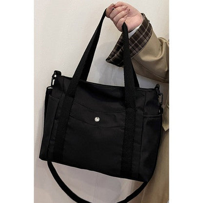 Lightweight Nylon Tote Bag in Black
