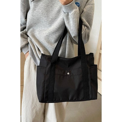 Lightweight Nylon Tote Bag in Black