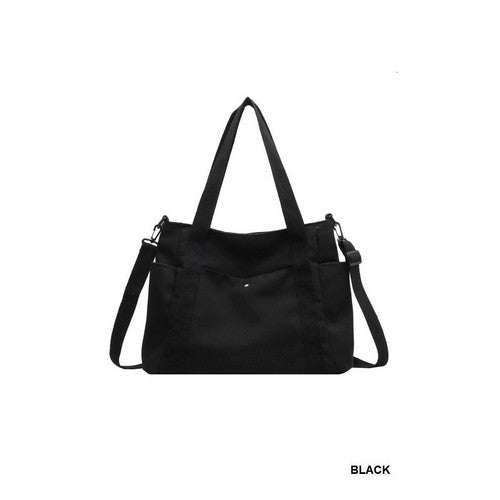 Lightweight Nylon Tote Bag in Black