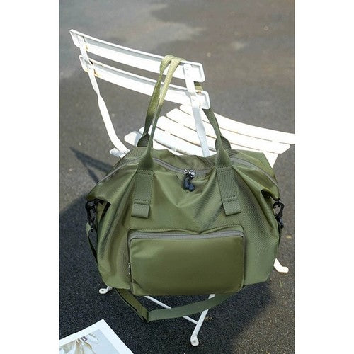 Packable Folding Duffle Tote Bag in Army Green