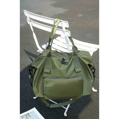 Packable Folding Duffle Tote Bag in Army Green